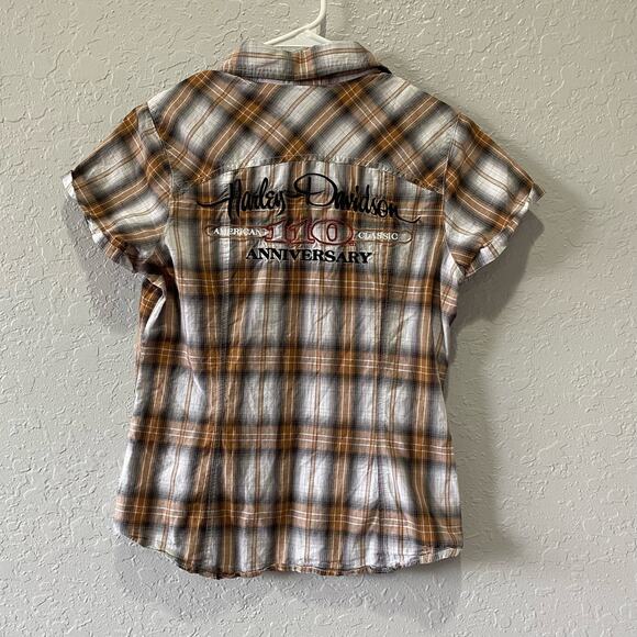 Harley Davidson Plaid Embroidered Women's Shirt Size XS - Picture 5 of 5